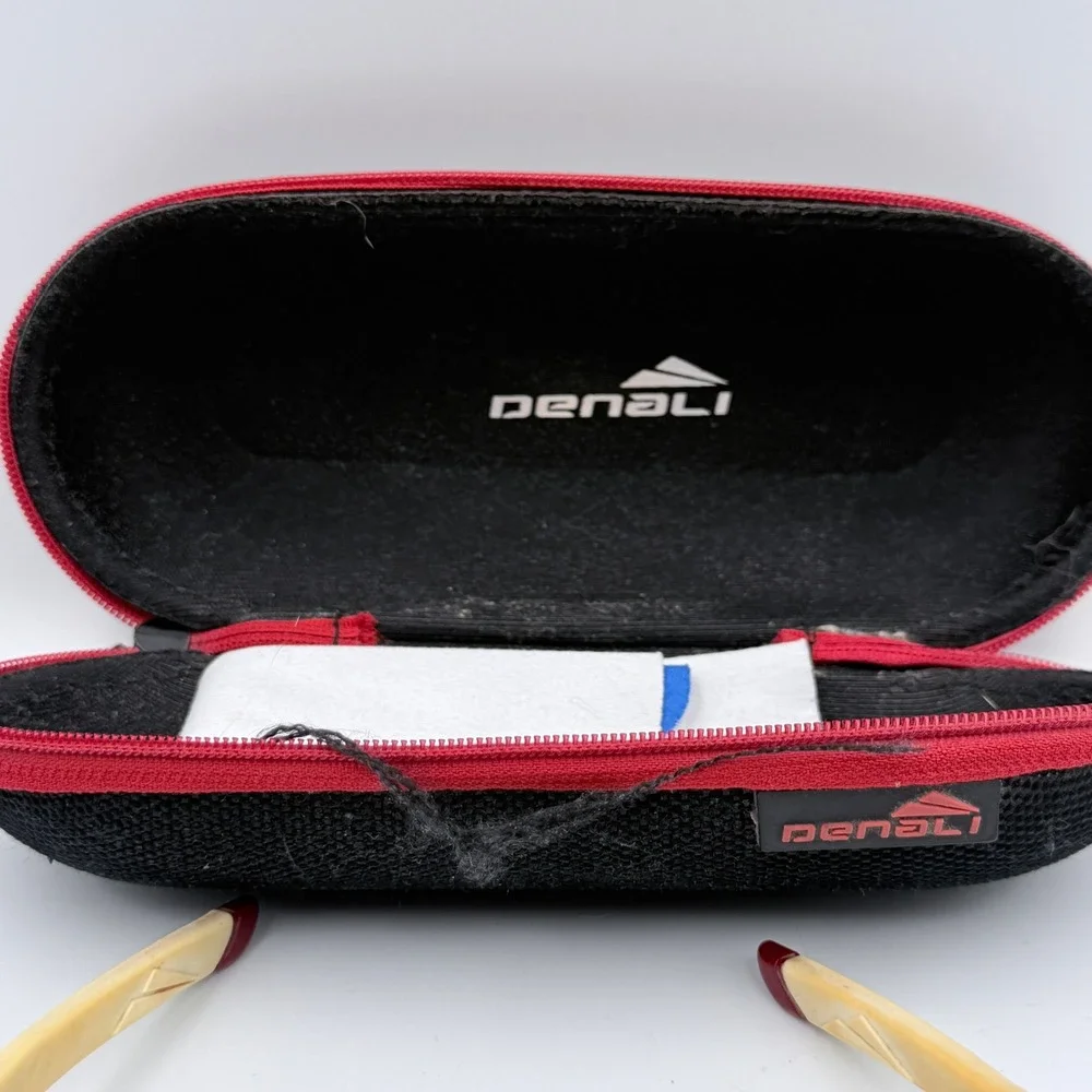 Denali Elevation Sunglasses 58-15-135 Crimson Red Blue Mirror Sport Wrap Case